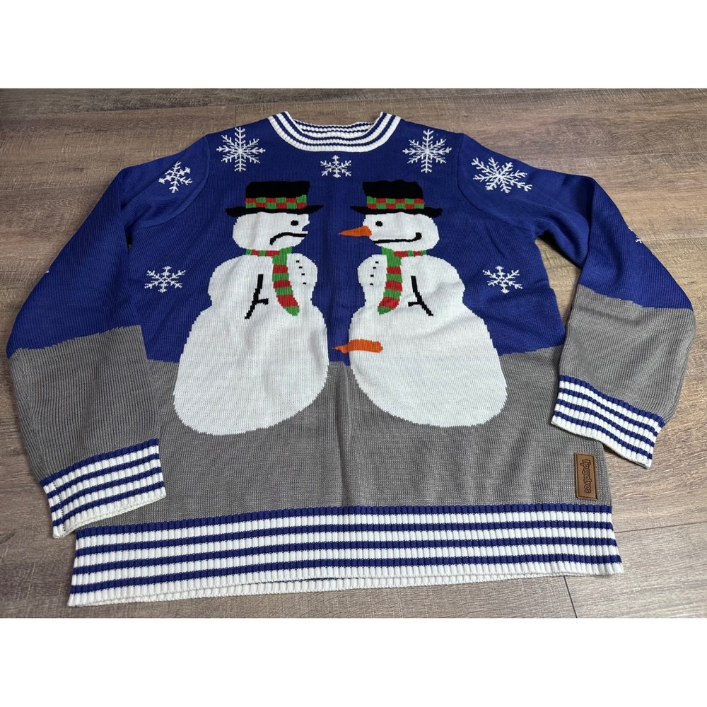 Tipsy Elves Men's Carrot Nose Thief Snowman Ugly Christmas Sweater NWT Size L